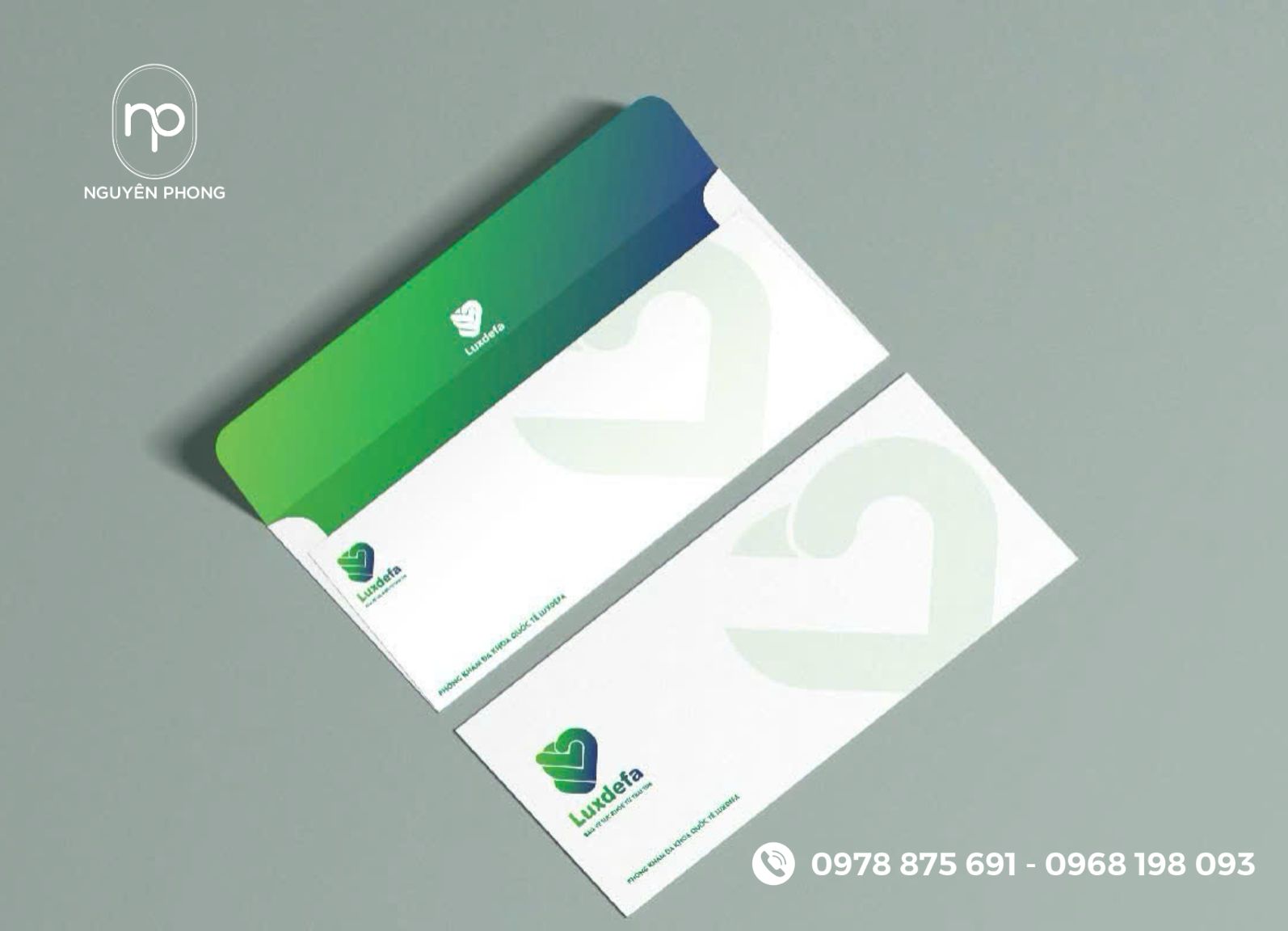 Mẫu phong bì trắng in logo thương hiệu